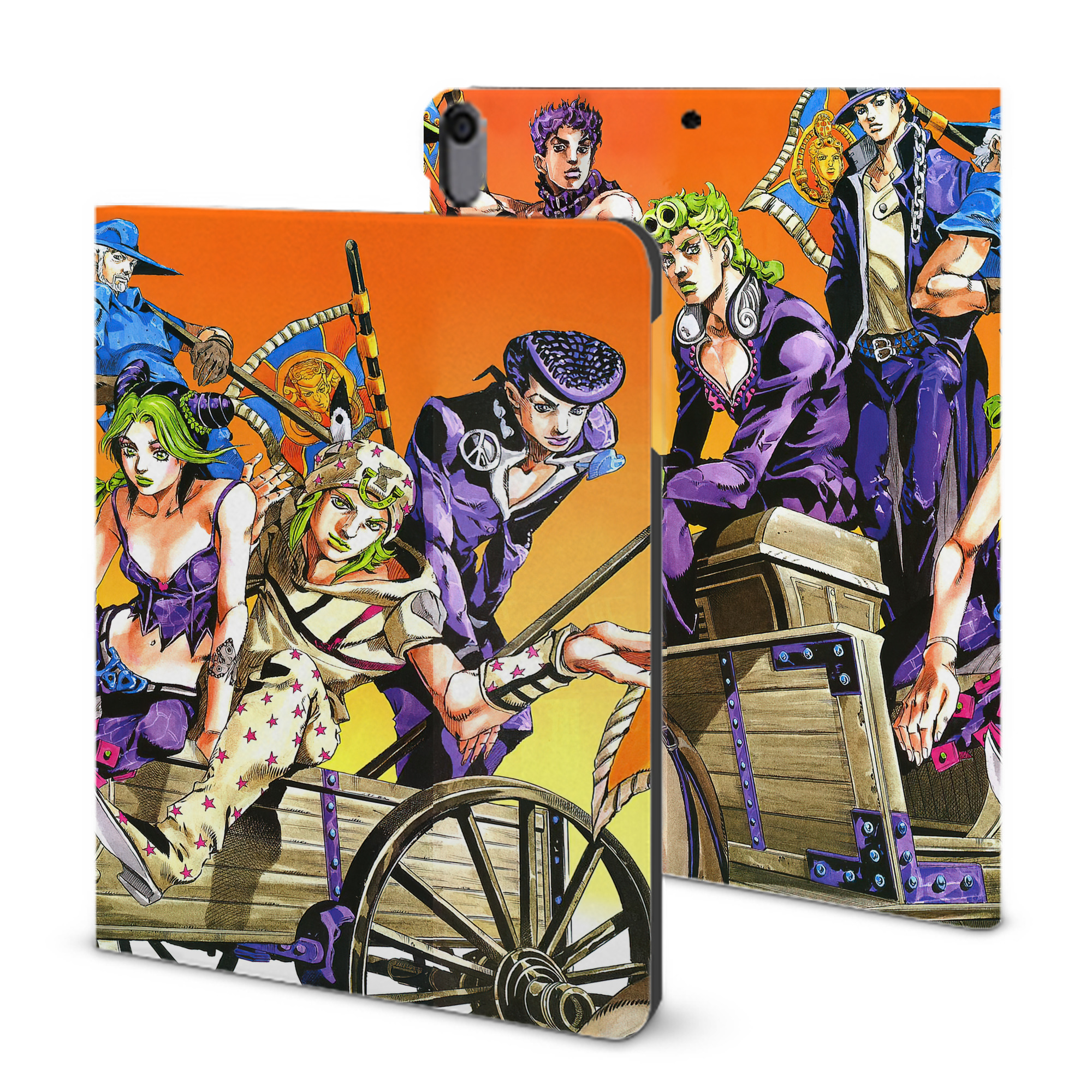 （画像用） ジョジョの奇妙な冒険 JoJo's Bizarre Adventure IPad ケース ブック型 PUレザー TPU 耐衝撃 軽量 薄型 ペン収納なし 全面保護 IPad 各モデル対応